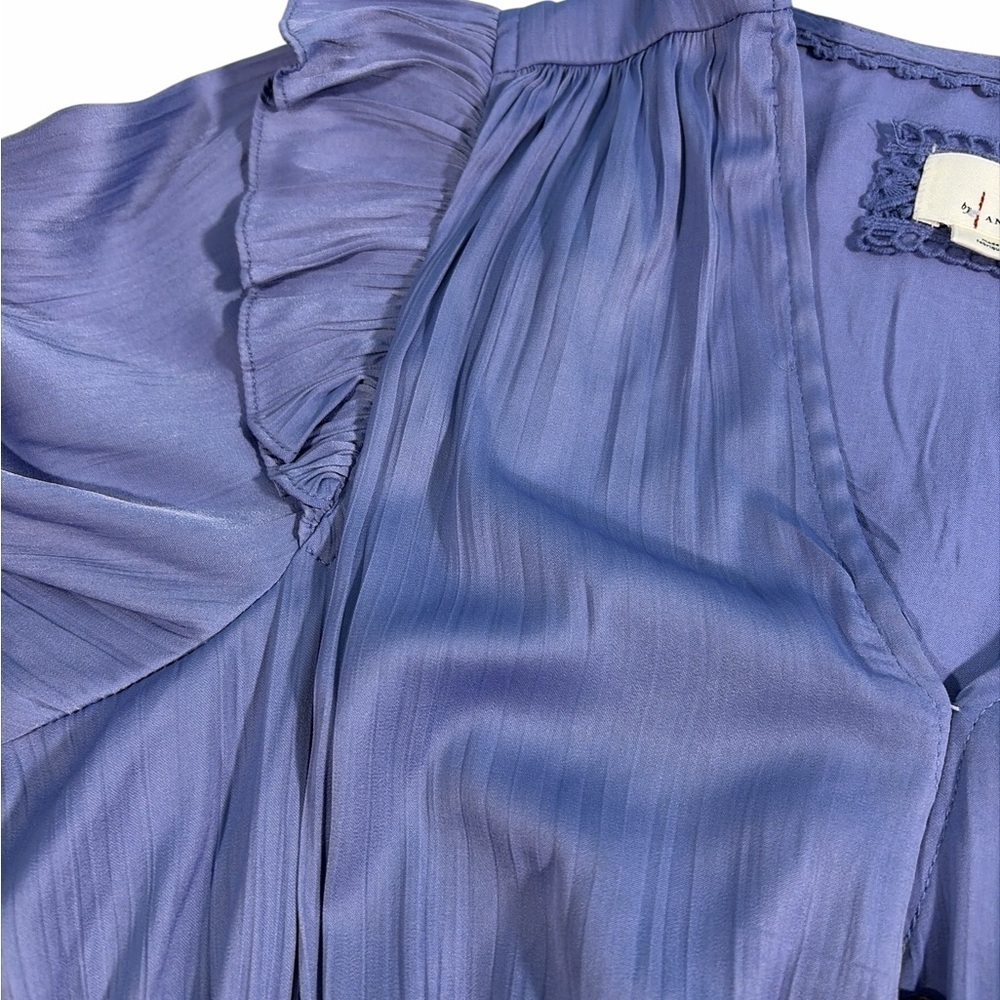 Anthropologie Women Purple Tiered Ruffle Mini Dress Boho Sz S - Picture 5 of 12